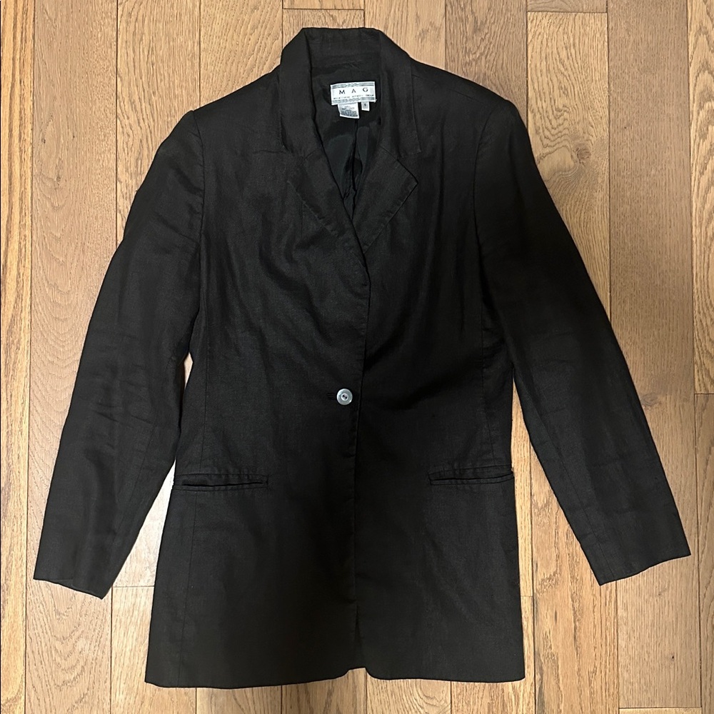 Classic Black Women's Linen Blazer